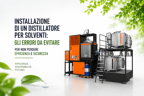 Installazione di un distillatore per solventi