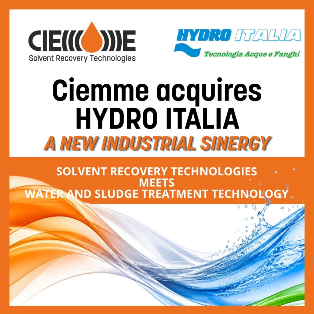 Ciemme acquires the Hydro Italia brand, creating an Italian hub for industrial water and solvent treatment)